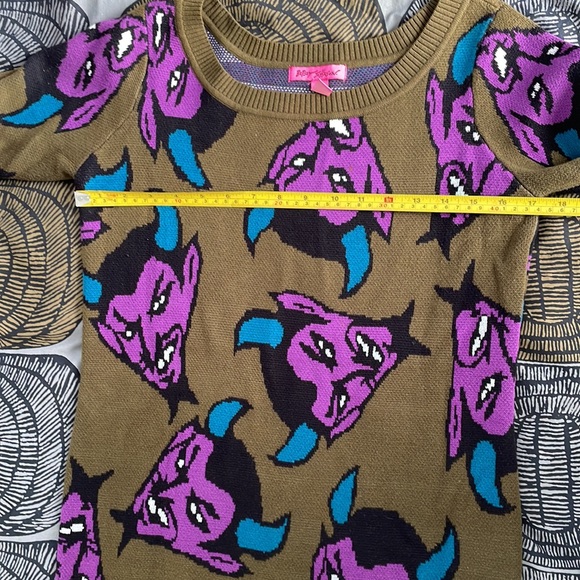 BETSEY JOHNSON DIABLO DEVIL PRINT SWEATER DRESS - Picture 6 of 8